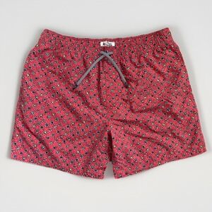 Reyn Spooner Retro Lined Swim Trunks Men Large Red Floral Sun All Over Print